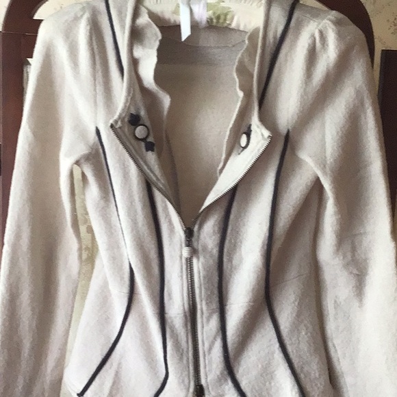 Anthropologie Sweaters - Gray Wool Jacket with Black Trim